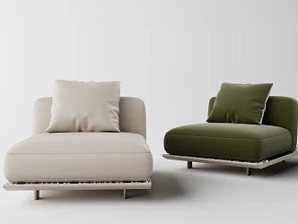 Modern Light Luxury Single Sofa 3d model