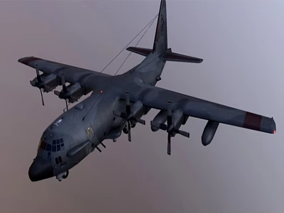 Dark Gray Fighter Jet Flying With Red Wingtips Multiple Engines And Underwing Weapons 3d model