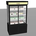Modern Cake Display Cabinet With Glass Doors Multi Layer Shelves And Black Base