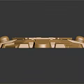 Ornate Golden Circular Mechanical Component With Geometric Shapes And Detailed Parts