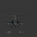Military Attack Helicopter With Dual Rotors And Mounted Missile Systems