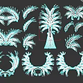 Golden Wheat Decorative Motifs With Various Shapes And Bundled Designs