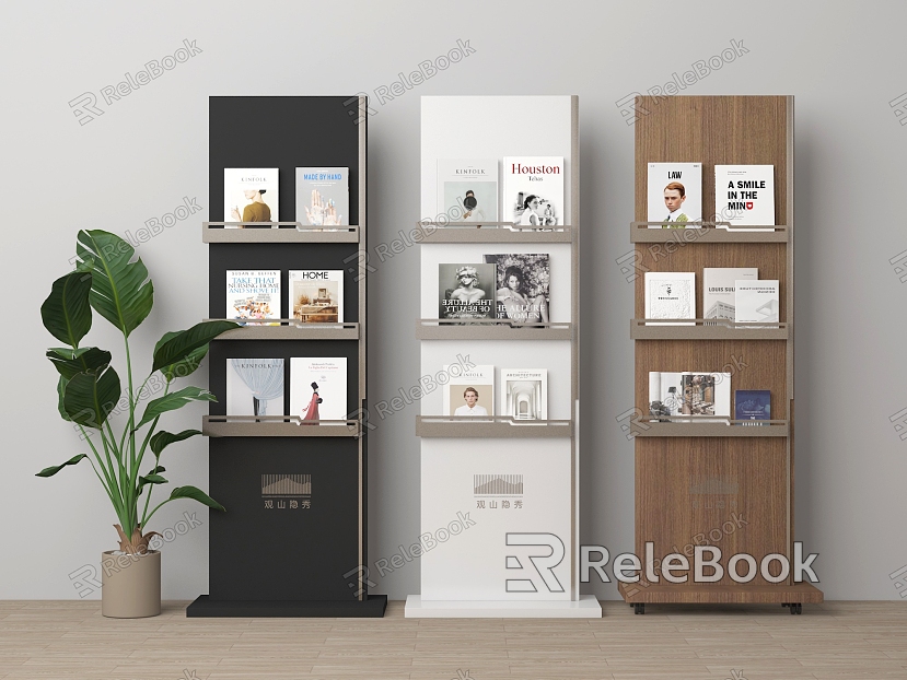 Bookshelf Newspaper Rack Magazine Rack Books Books Magazine Exhibition Rack model