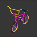 Colorful Kids Bike With Pink Frame Yellow Handlebars And Yellow Wheels