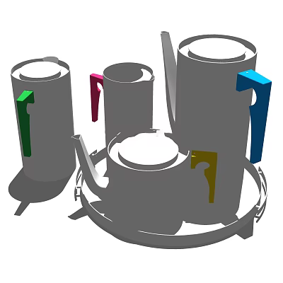 Modern teapot tableware 3d model