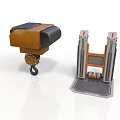 Industrial Mechanical Equipment With Brown Black Hook And Gray Red Structural Support