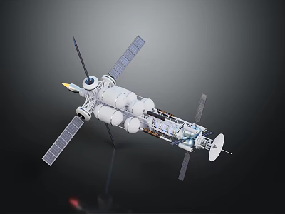 Advanced Orbital Space Station Equipment With Solar Panels Modules And Antennas 3d model