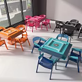 Mahjong Table and Chair Mahjong Machine Chess and Card Table Acrylic Chess and Card Table Internet Popular Mahjong Table and Chair Glass Mahjong Table and Card Room Mahjong Table Art Glass Mahjong Table and Chair 3d model