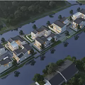 Modern Detached Villas By Waterfront Surrounded By Lush Greenery And Scenic Views