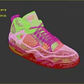 Pink Air Jordan 4 Sneakers With Mesh Upper And Jumpman Logo