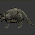Reptilian Fantasy Creature Character with Horns Spiked Back Scaly Skin Open Mouth and Fierce Expression