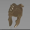 Shiny Gold Wolf Head Shaped Metallic Accessory For Fashion Clothing Decoration