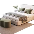 Modern Double Bed 3d model