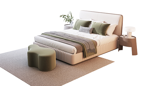 Modern Double Bed 3d model