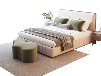 Modern Double Bed 3d model