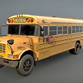 Yellow School Bus With Classic Exterior Design Multiple Windows And Side Doors