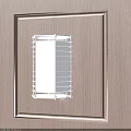 Modern Metal Frame Wall Sconce With Louvered Design And Soft Glow On Wooden Wall