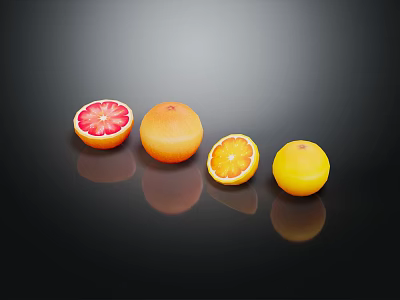 Modern Orange Fruit 3d model