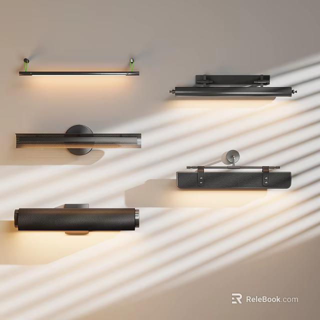 Modern Wall Lights With Sleek Black Design And Warm Illumination For Interior Decor 3d model 