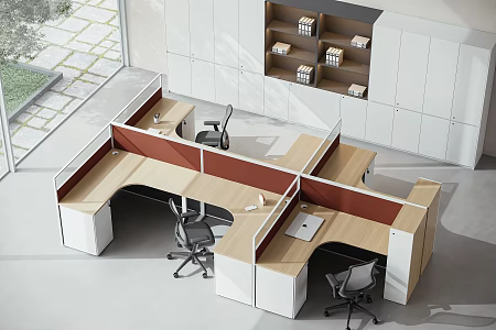 Modern open office area 3d model