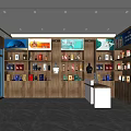 Spacious Modern Tobacco and Liquor Store Interior With Shelves of Liquor Bottles and Tobacco Products