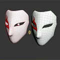 White Decorative Masks With Red Patterns And Small Ring Equipment 3d model