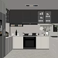 Modern Kitchen Interior Design With Gray White Cabinets Island Counter And Appliances