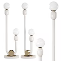 Modern White Floor Lamps With Spherical Globe Design And Metal Base