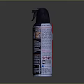 Spray Can Product With Detailed Label And Usage Instructions On Black Background