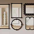 Retro Changing Mirror Dressing Mirror 3d model