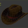 Brown Cowboy Hat Design With Red Braided Band And Classic Shape