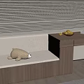 Cozy Indoor Window Bench with Stuffed Bear and Fruit Bowl on Wooden Table