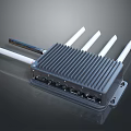Daily Use Electrical Appliance Wireless Router With Multiple White Antennas And Gray Exterior Design