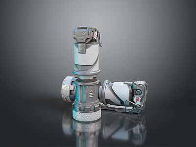 Futuristic Advanced Mechanical Sci Fi Weapon With Metallic Structure And Detailed Components 3d model