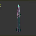 Green Rocket Weapon With White Tip And J-20 Military Marking Design