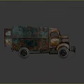 Rusty Vintage Old Truck With Colorful Patina And Weathered Metal Surface