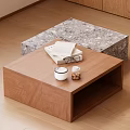 Wooden Coffee Table With Books White Cup And Marble Coffee Table In Modern Living Room