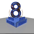 8th Anniversary Celebration Blue 3D Number 8 From 2015 To 2023 Together Journey