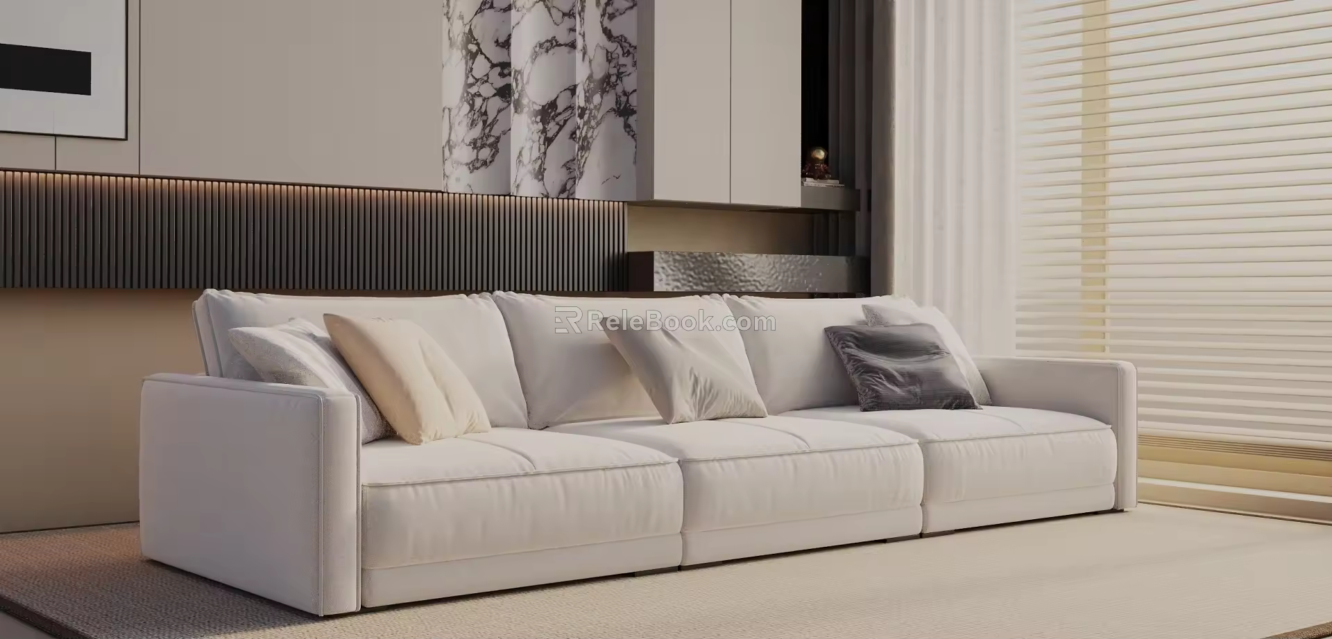Modern three-seat sofa 3d model