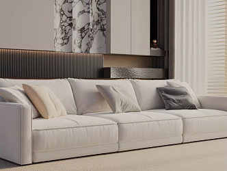 Modern three-seat sofa 3d model