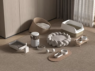 Pet supplies modern cat litter box 3d model