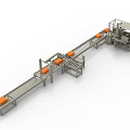 Industrial Equipment Automated Production Line With Conveyor Belt And Orange Components