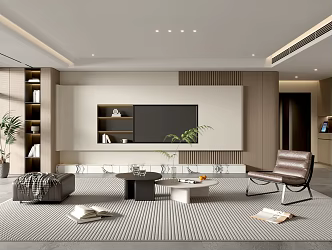 Home Living Room TV Background Wall Simple Living Room Coffee Table Combination Sofa TV Cabinet Minimalist Living Room 3d model