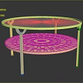 Elegant Round Gold Coffee Table With Glass Top And Intricate Decorative Base