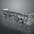 Modern Stone Wall Bar Counter Design With Irregular Stones And Reflective Surface
