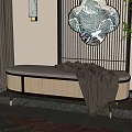 New Chinese Style Bed End Stool Sofa Stool 3d model