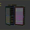 Modern Black Server Cabinet With Glass Doors And Network Equipment