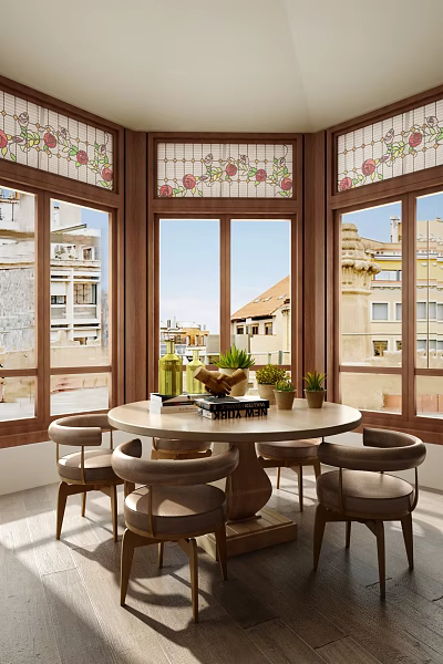 Modern Dining Table and Chair Combination Leisure Table and Chair Combination 3d model