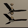 Air Conditioning Fan with Multiple Wooden Blades Ceiling Mounted Modern Indoor Use