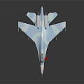 Detailed Military Weapon Fighter Jet Model Featuring Blue White Camouflage And Missiles
